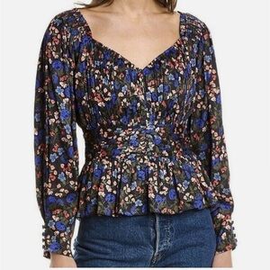 HUNTER BELL NYC Caro Top in Black Floral - Sz 8